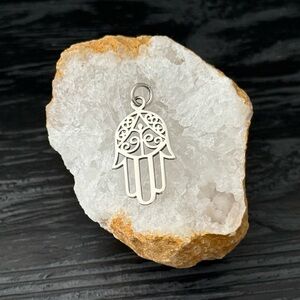 Sterling Silver Boho Hamsa Pendant